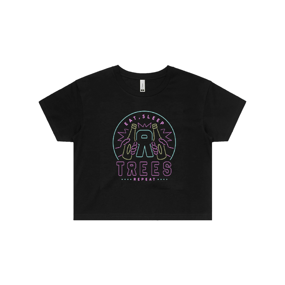 Neon Sign Crop Top - Black